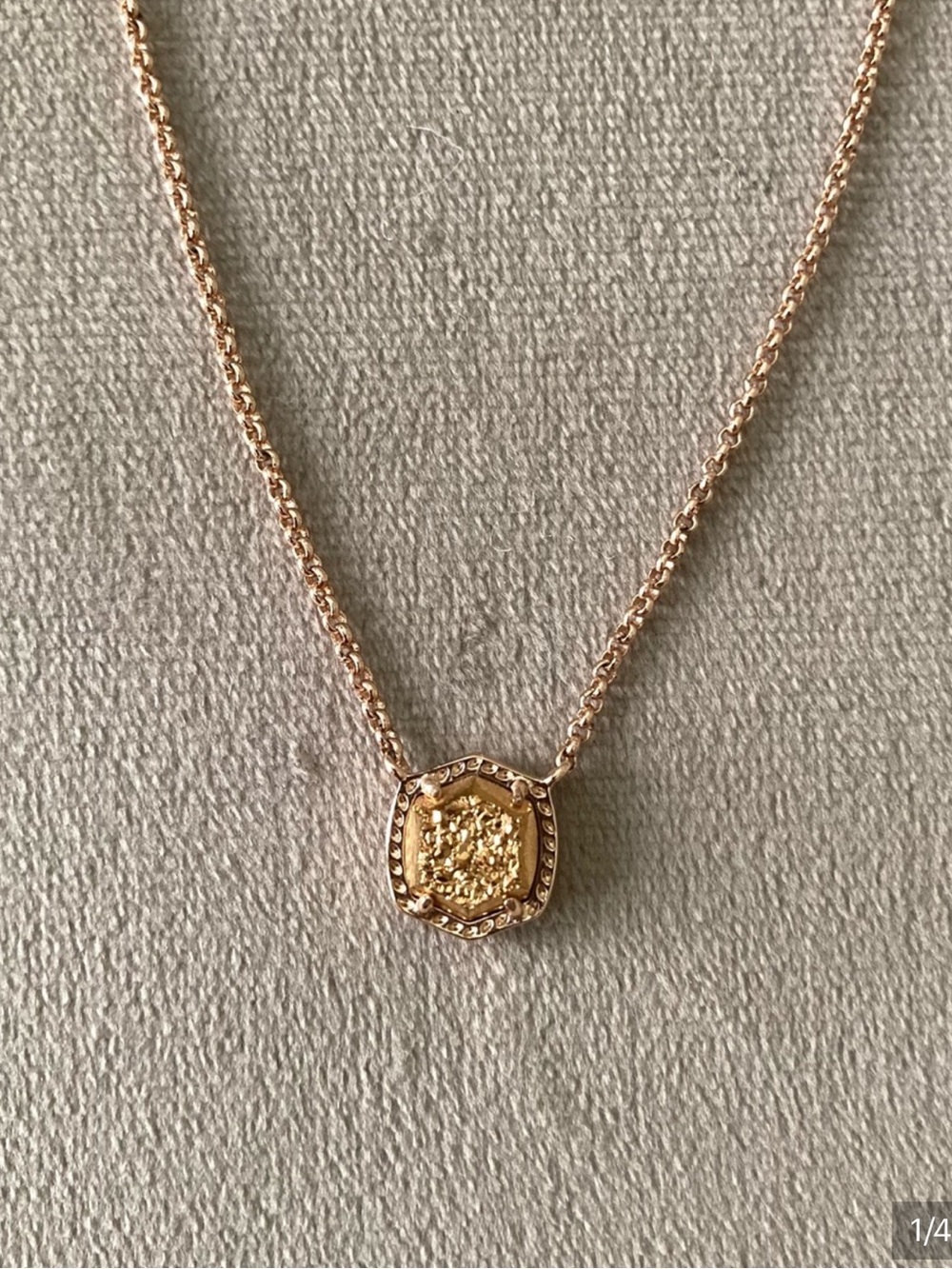 Kendra Scott Davie Drusy Pendant Rose Gold